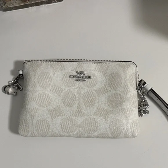 Coach Signature Cream Wristlet - Picture 3 of 3